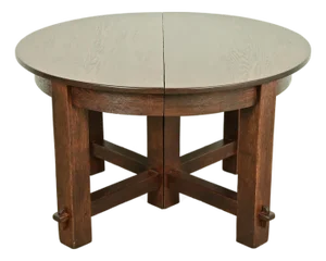 Early Gustav Stickley Antique Mission Oak Arts & Crafts Extension Dining Table, Newly Refinished