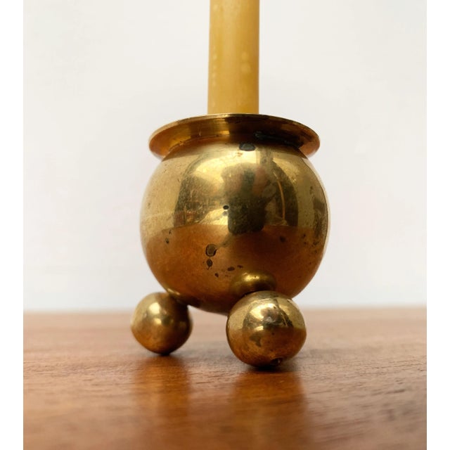 Mid-Century Scandinavian Brass Candleholder, 1960s For Sale - Image 5 of 7