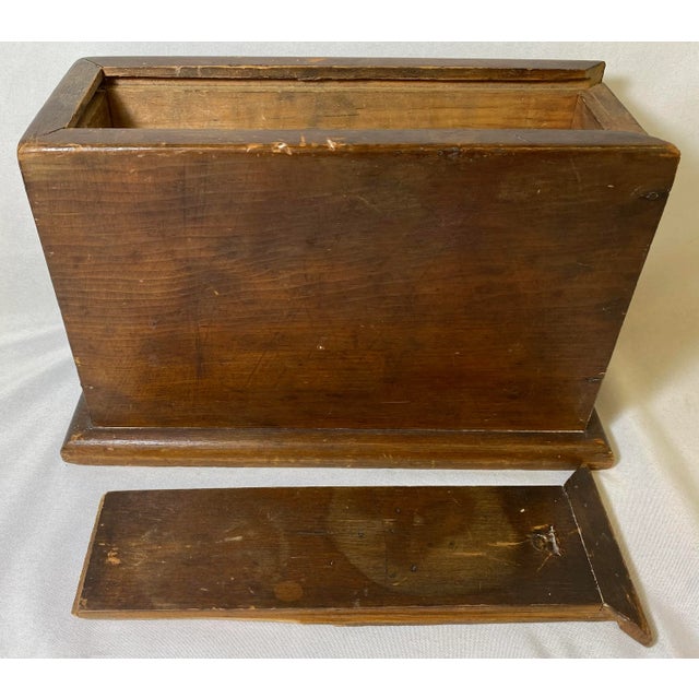 Antique Wooden Candle Box With Slide Lid From England Circa 1900