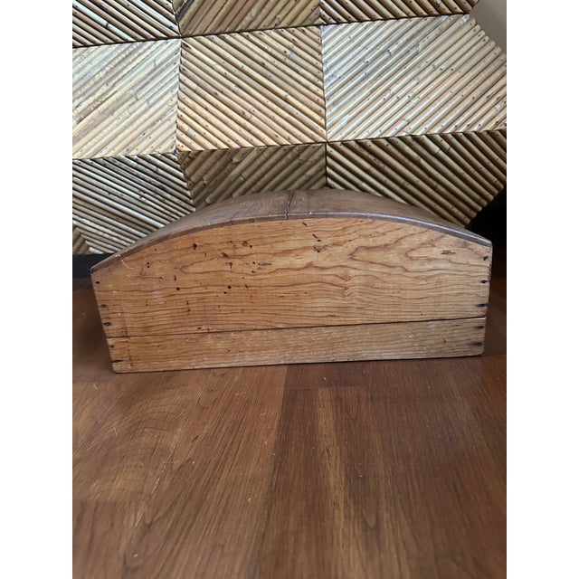 Vintage Handmade Rustic Wood Tray With Domed Cover For Sale - Image 14 of 15