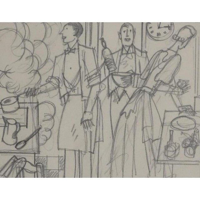Jean-Emile Laboureur, In the Kitchen, 1937, Pencil on Paper For Sale - Image 3 of 7