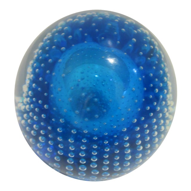 1970s Vintage Handblown Glass Paperweight For Sale