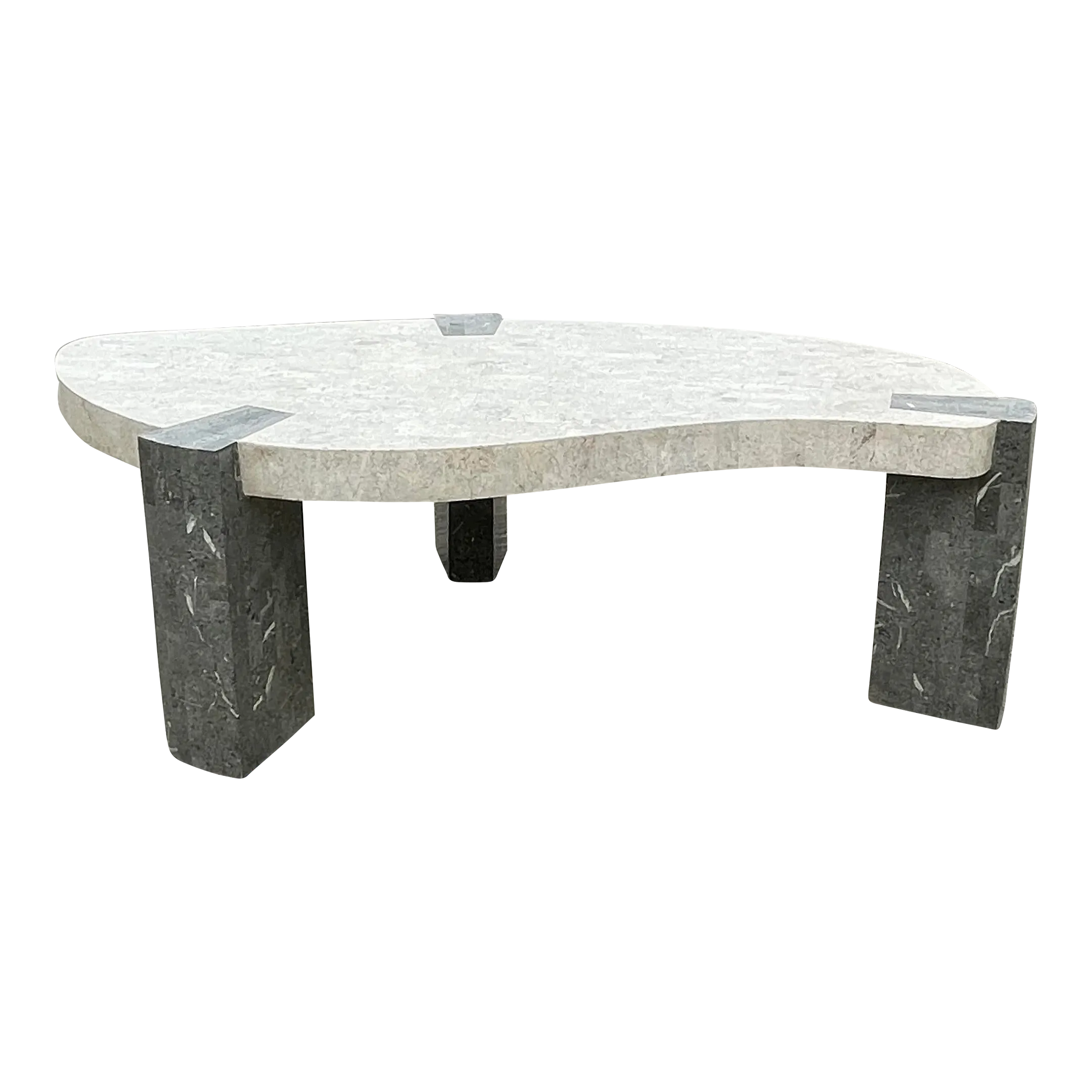Maitland-Smith Biomorphic Tessellated Marble Coffee Table | Chairish