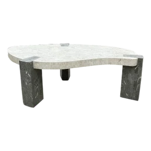 Maitland-Smith Biomorphic Tessellated Marble Coffee Table