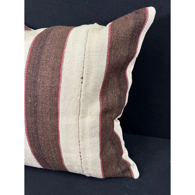 Turkish Hemp Pillow Cushion Natural Beige Brown Pillow Cushion Cover 24x24 For Sale - Image 4 of 4