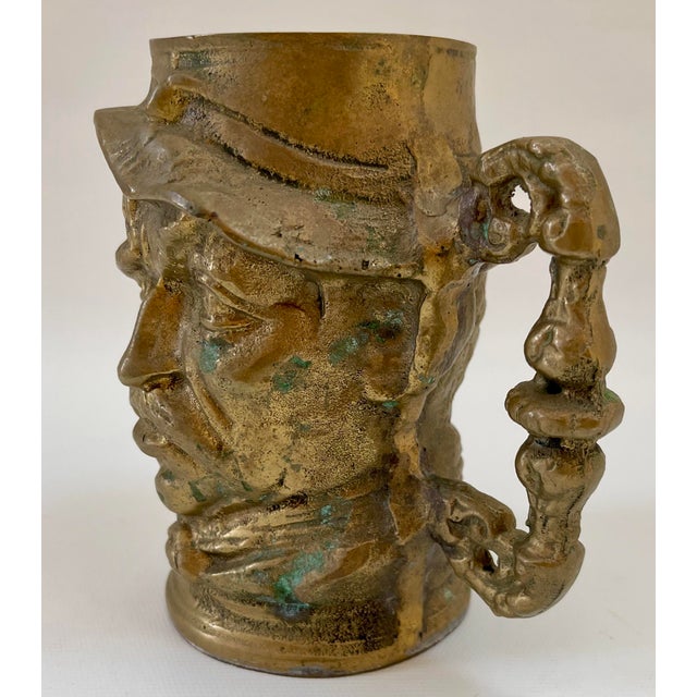 Mid 20th Century Solid Brass Toby Mug Stein For Sale - Image 5 of 7