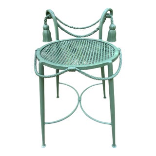Vintage Aluminum Garden Stool in Classic Green For Sale