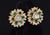 Asian Antique Late 20th Century Pair of Estate Natural 6.40cts Diamond & Emerald Solid 18k Gold Floral Earrings For Sale - Image 3 of 13