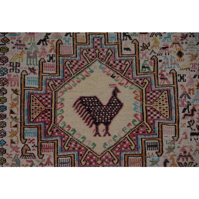 Beige Soumac Kilim Pictorial Animals Rug 4'' X 6'4'' For Sale - Image 8 of 11