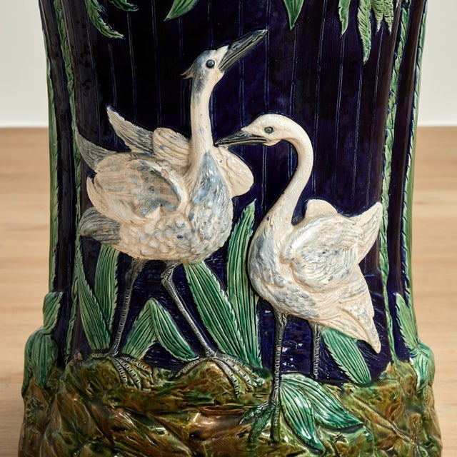 Antique English Majolica Garden Seat or Stand For Sale - Image 10 of 12