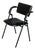 Jacques Adnet Attr., Folding Chair, Black Leather, Brass, France, 1950s For Sale