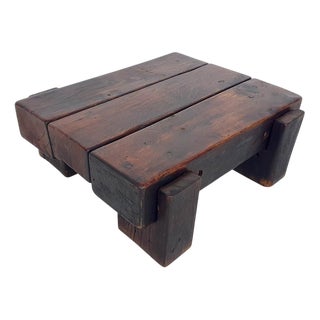 Mid-Century Modern Dutch Brutalist Wooden Coffee Table, 1970s For Sale