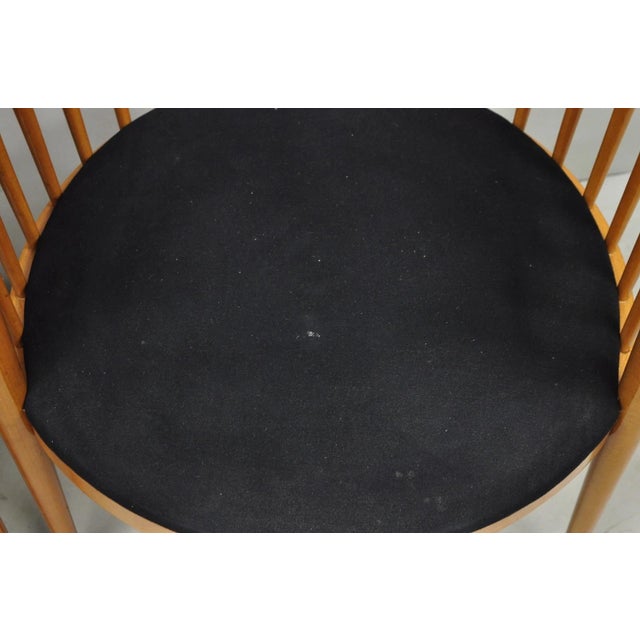 Vintage Postmodern Maple Wood Spindle Barrel Back Lounge Arm Chairs - A Pair For Sale - Image 9 of 15