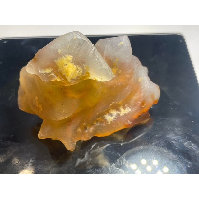 Early 21st Century Golden Carnelian Agate Brush Washer Hand Carved For Sale - Image 5 of 11