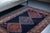 Tribal Antique Caucasian Geometric Floral Medallion Navy Red Rug Wool Low Pile Hand-Knotted - 4’2” X 6' For Sale - Image 3 of 10