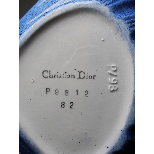 Black Large Vintage Ceramic Scallop Shell Trinket Tray by Christian Dior, 1987 For Sale - Image 8 of 9