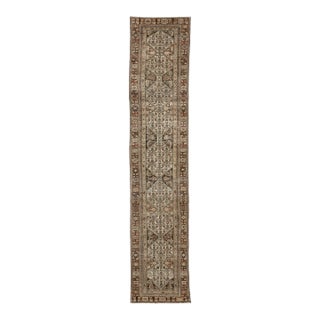 Antique Malayer Wool Runner With Geometric Medallion Lattice For Sale