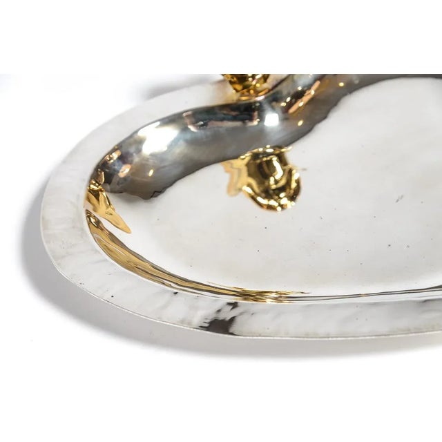 1980s Italian Heart Shape Tray Silver by Hauy Pouigo For Sale - Image 5 of 9