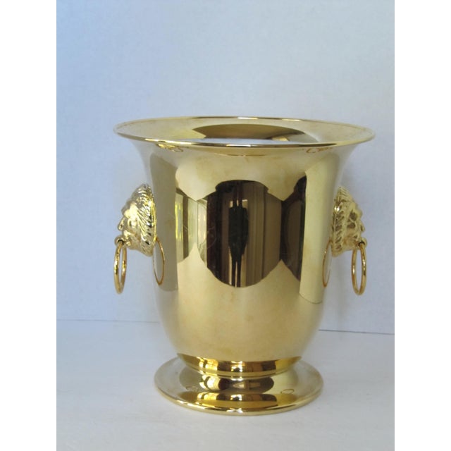 Valerio Albarello Gold Plate Lion Head Ice Bucket Chairish