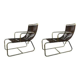 Pair of Sleigh Chairs in the Style of Walter Lamb, U.S.A. 1950s For Sale
