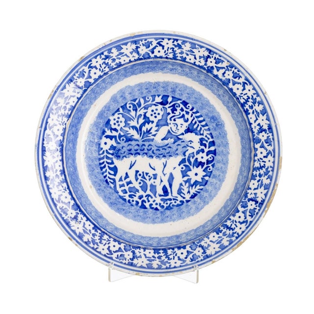 Blue 19th Century Earthenware Plate from Gaia or Coimbra For Sale - Image 8 of 8