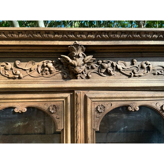 Wood French Carved Oak Hunting Cupboard, 1860 For Sale - Image 7 of 18
