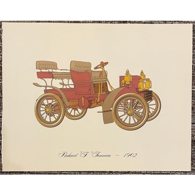 Traditional Antique Automobiles Lithograph - Set of Three For Sale - Image 3 of 5