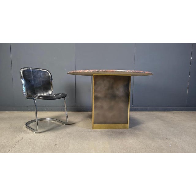 Vintage Round Granite and Brass Center Table attributed to Belogchrom, 1970s For Sale - Image 18 of 18