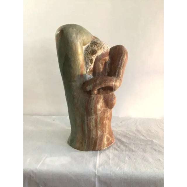 1960s Marble Sculpture of a Woman with Oversized Hands For Sale - Image 4 of 11