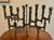 Solid brass mid century menorah in the style of Hakuli for Frederick Weinberg. This Brutalist style focuses on elemental...