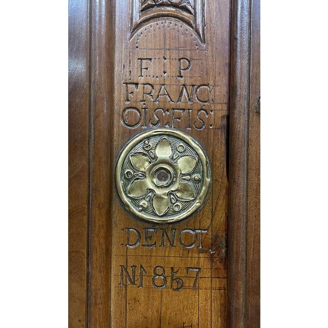 Brown Rennaise Cherrywood Wedding Armoire from François Fils Denot, 1857 For Sale - Image 8 of 18