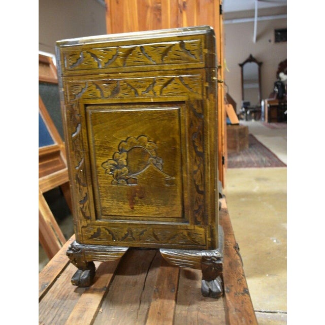 Asian Vintage Heavily Carved Asian Inspired Chest With Claw Feet For Sale - Image 3 of 12