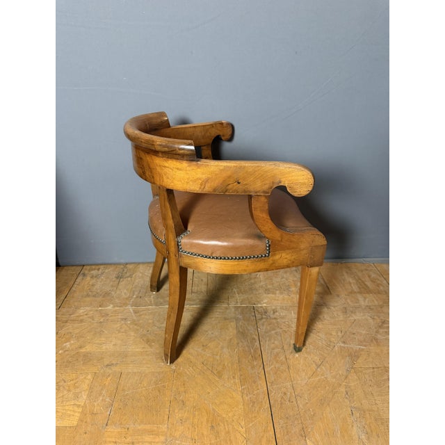 Restoration Office Chair with Walnut Scrolls For Sale - Image 3 of 7