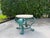 Vintage Hand-Painted Iron Petite Cocktail Table With Tessellated Travertine Top For Sale - Image 11 of 11