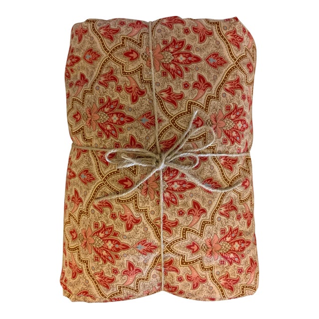 Vintage Ralph Lauren Langham Red Gold Paisley King Duvet Cover, 280 Thread Count For Sale