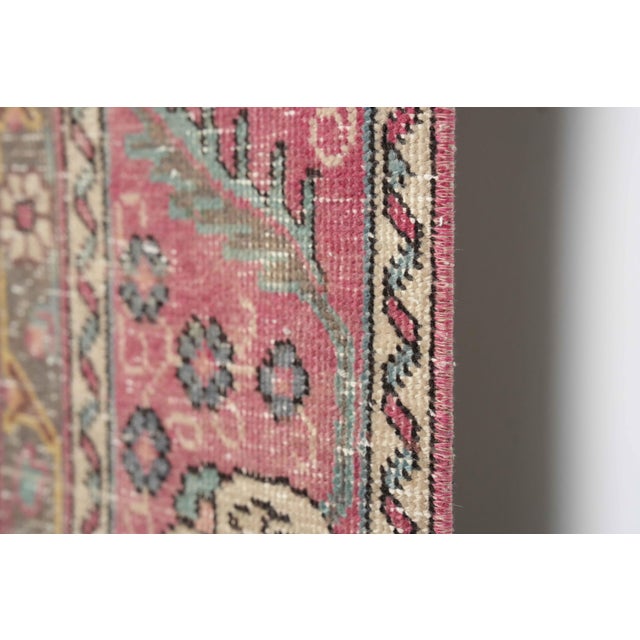 Persian 1970s Vintage Persian Handmade Wool 9x12 Pink Area Rug For Sale - Image 3 of 11