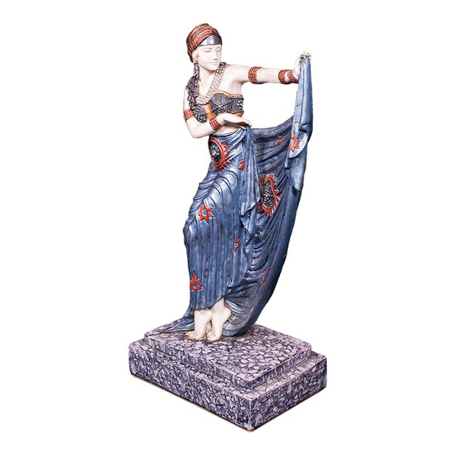 Vintage Dancing Female Figure, Burlesque, Sculpture, Art Deco Revival, Jazz Age For Sale