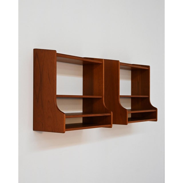 Scandinavian Teak Suspended Bedside Tables, 1960s, Set of 2 For Sale - Image 3 of 6