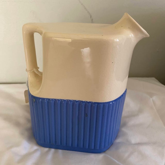 20th Century Universal Cambridge Pottery Primitive Farmhouse Cork Lid Pitcher Jug For Sale - Image 6 of 11