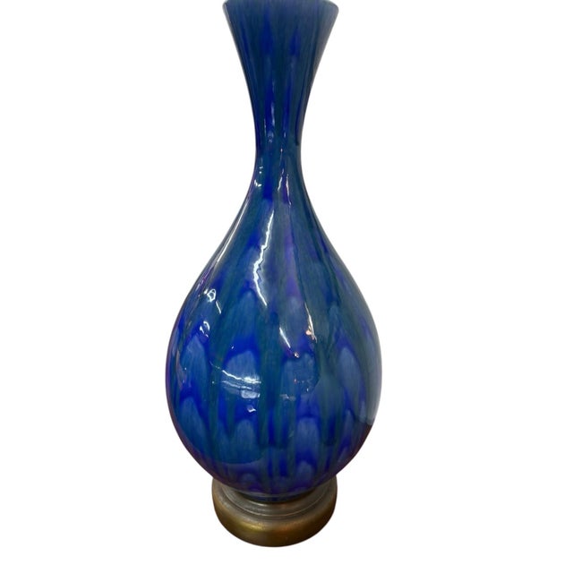 Make a statement with this stunning Mid-Century Modern table lamp, circa 1960’s. Featuring a gorgeous deep cobalt blue...