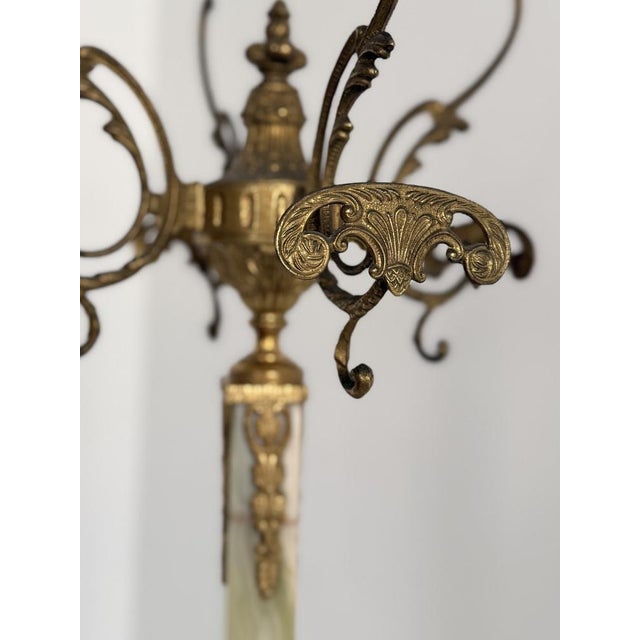 Vintage Italian Onyx Marble and Brass Hall Tree with Rotating Crown and Sculptural Base, 1960s For Sale - Image 4 of 18
