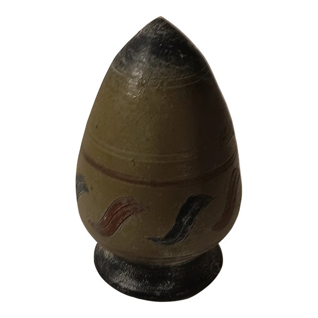 Mid 20th Century Vintage Cone Shaped Rustic Chinese Stoneware Pottery Accent For Sale