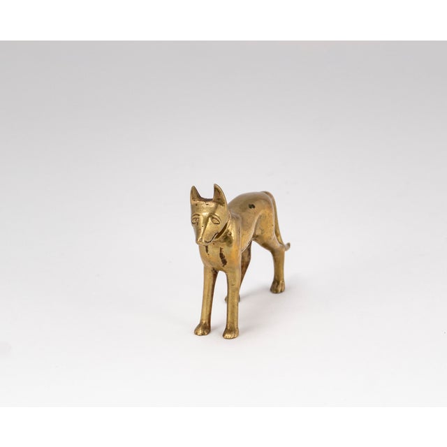 Gold Hollywood Regency Stylized Brass Greyhound Sculpture on Marble Base, 1960s For Sale - Image 8 of 18