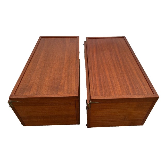 1960s Mid Century Record Cabinets Set of Two by Strings Wall Shelving Designers Nils and Kajsa For Sale - Image 4 of 11