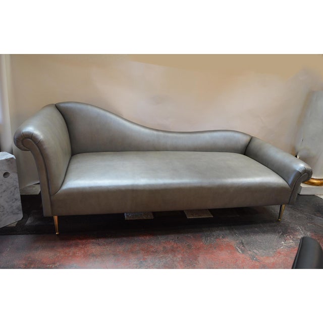 Grey Leather Chaise Longue Chairish