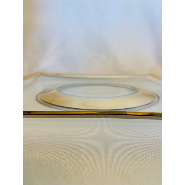 Mid-Century Gold Leaf Glass Trays With Elevated Center- a Pair For Sale - Image 9 of 13