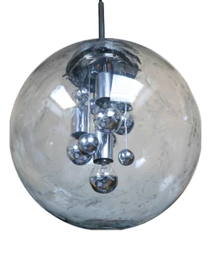 Vintage Smoked Glass Bubble Globe Pendant Light from Doria Leuchten, 1970s