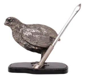 Silver-Plated Quail Penholder from Gucci, Italy, 1970s