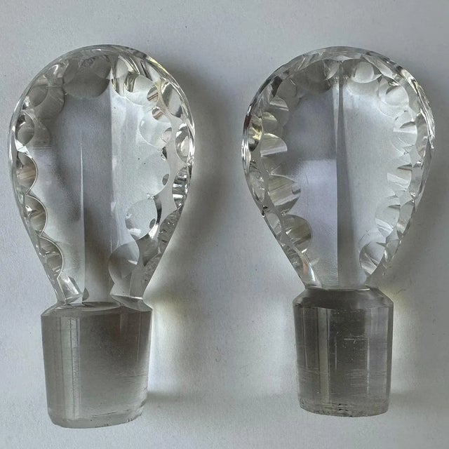 Pair English Harry Powell for Whitefriars Glass Spanish Cut Decanters For Sale - Image 9 of 12