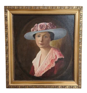 Portrait of a Lady, 1900s, Oil on Canvas & Plywood, Framed